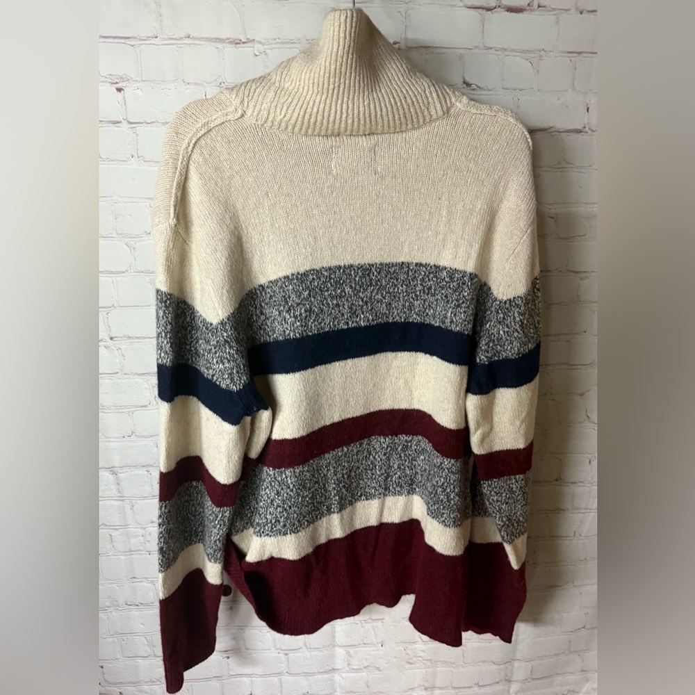 American Eagle Sweater Cream Gray Men's Seriously Soft Shawl Collar Cabincore XL - Picture 2 of 3